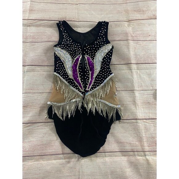 Motionwear Women's Rythmic Gymnastics Tassled, Embellished Leotard - S - Picture 8 of 13